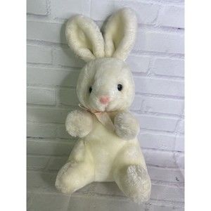 VTG 1982 America Wego Bunny Rabbit Plush Stuffed Animal Cotton Tail Pink Nose